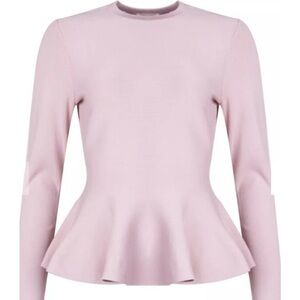 Ted Baker - Ribbed peplum sweater in soft Pink - 6